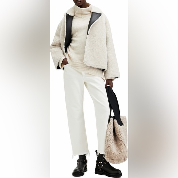 AllSaints Lock Roll Neck Asymmetric Sweater | Ivory | Small | EUC - Picture 6 of 13